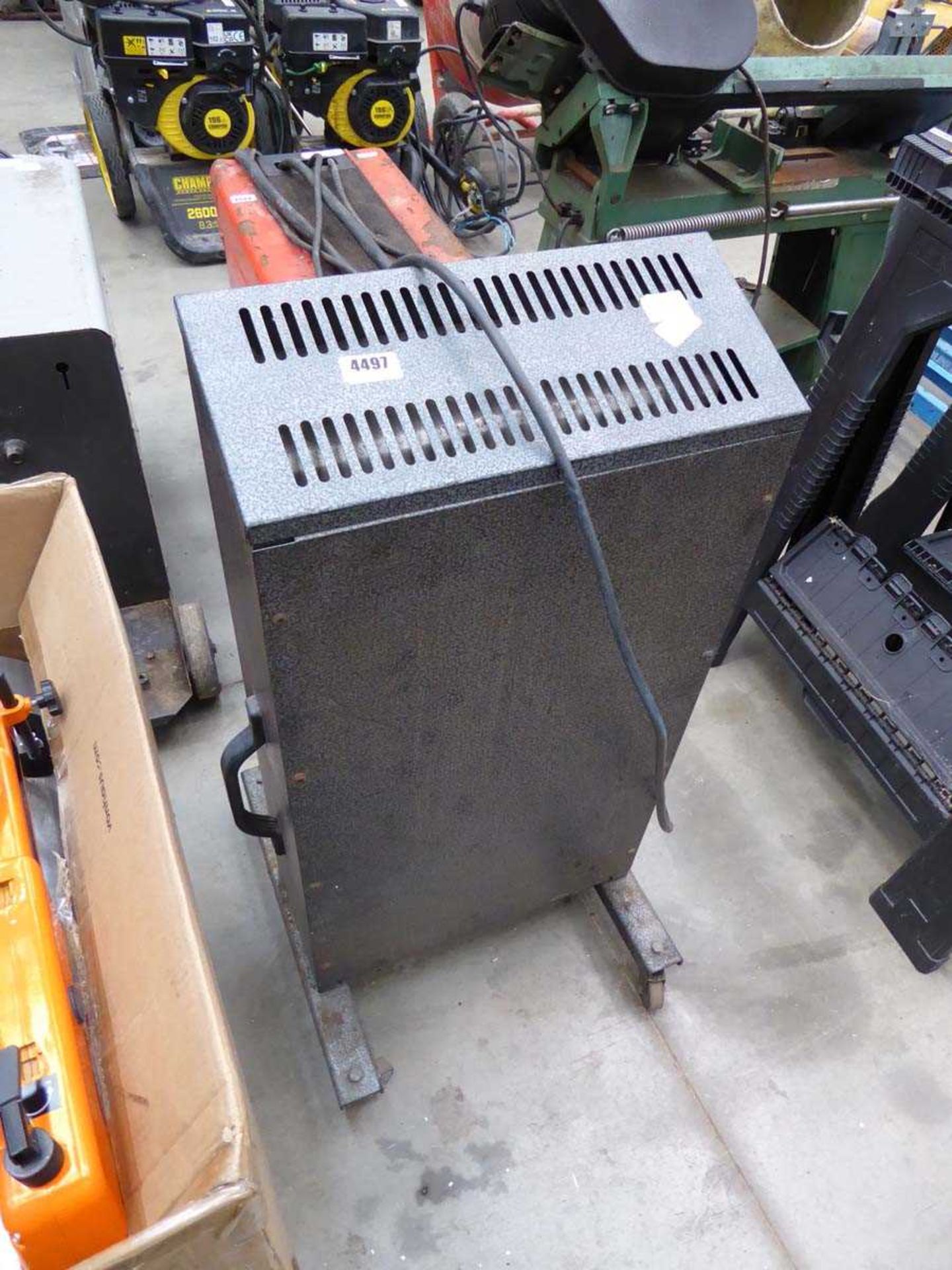 Grey electric heater