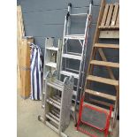 Multi position ladder, a step ladder, and a loft ladder