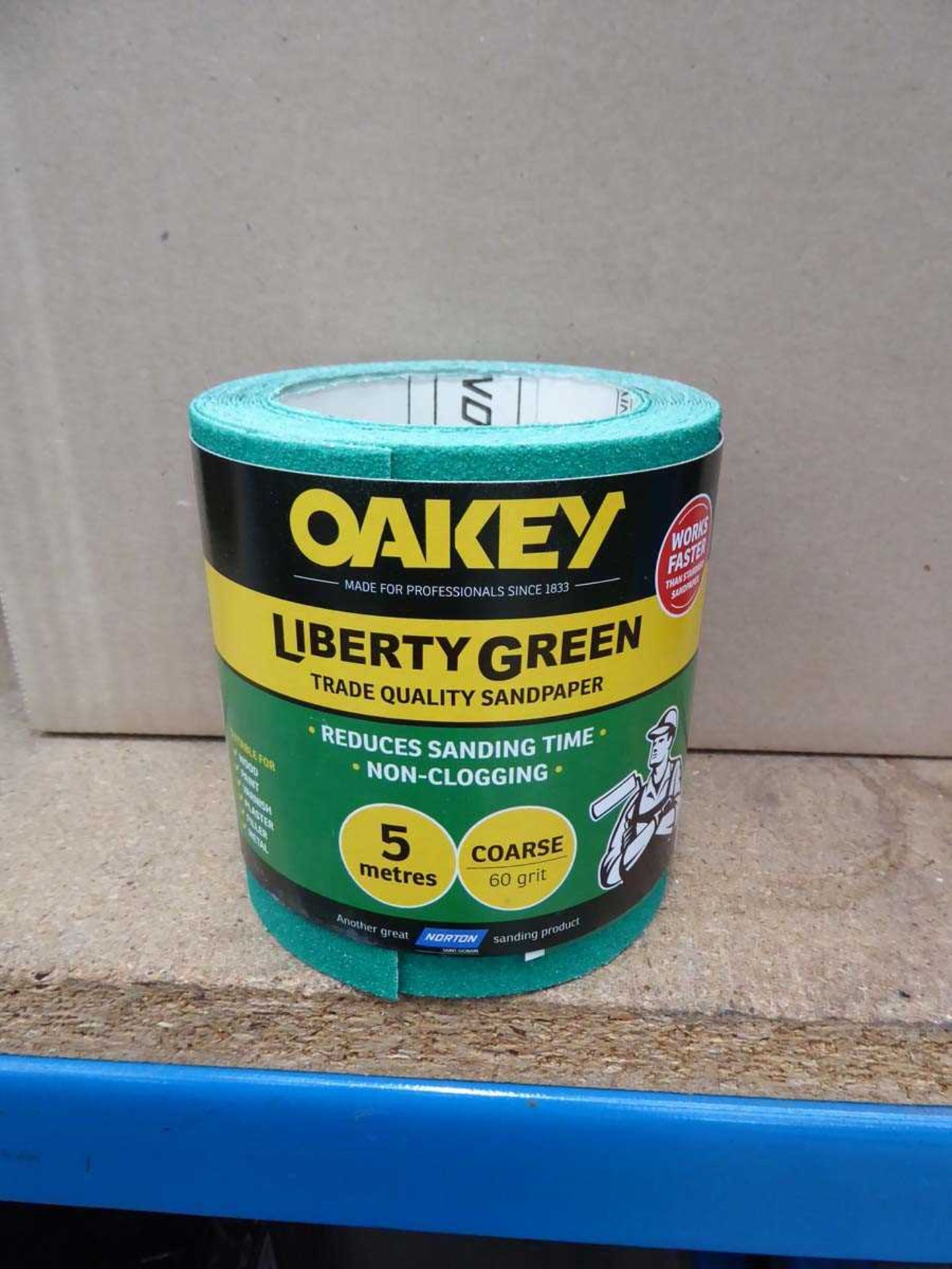 +VAT 4 boxes of Oakley Liberty Green 115x5m 60-grit rolls of sandpaper - Image 2 of 2