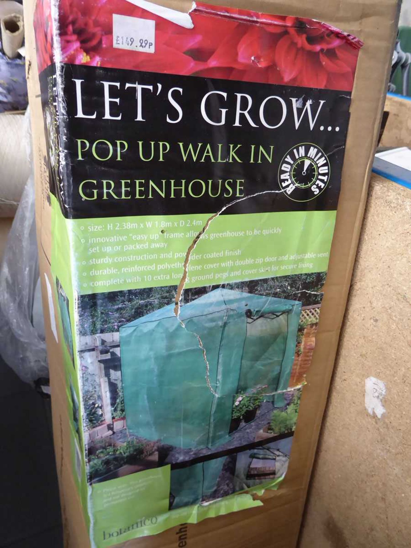 +VAT 2 boxed pop up walk in greenhouses