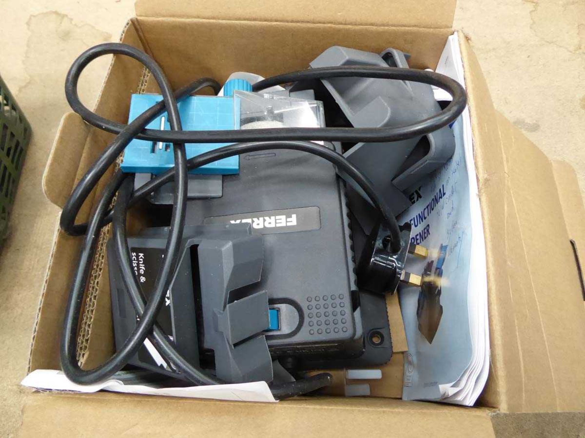 Box containing a Ferrex sharpener
