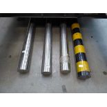 3 x chrome posts and a yellow and black post parking bollards