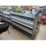 Double section aluminium and metal rack with pull out drawers