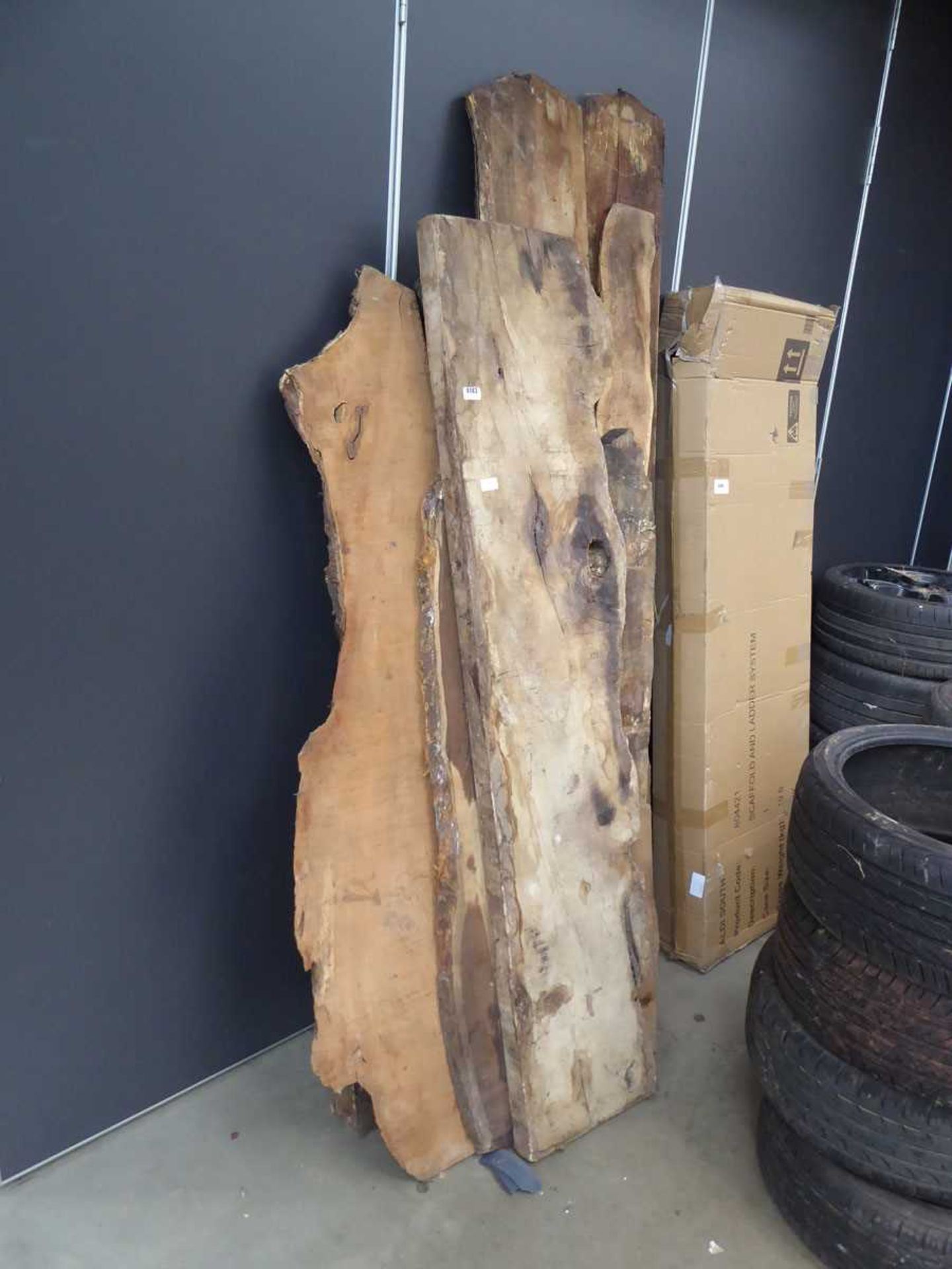 Quantity of assorted waney edge Yew timber