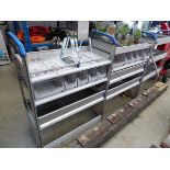 Small double aluminium van rack with pull out drawers