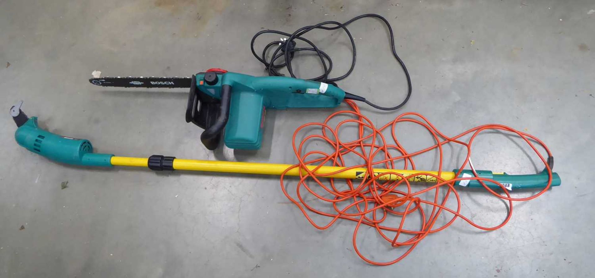 Bosch electric chainsaw and polecutter