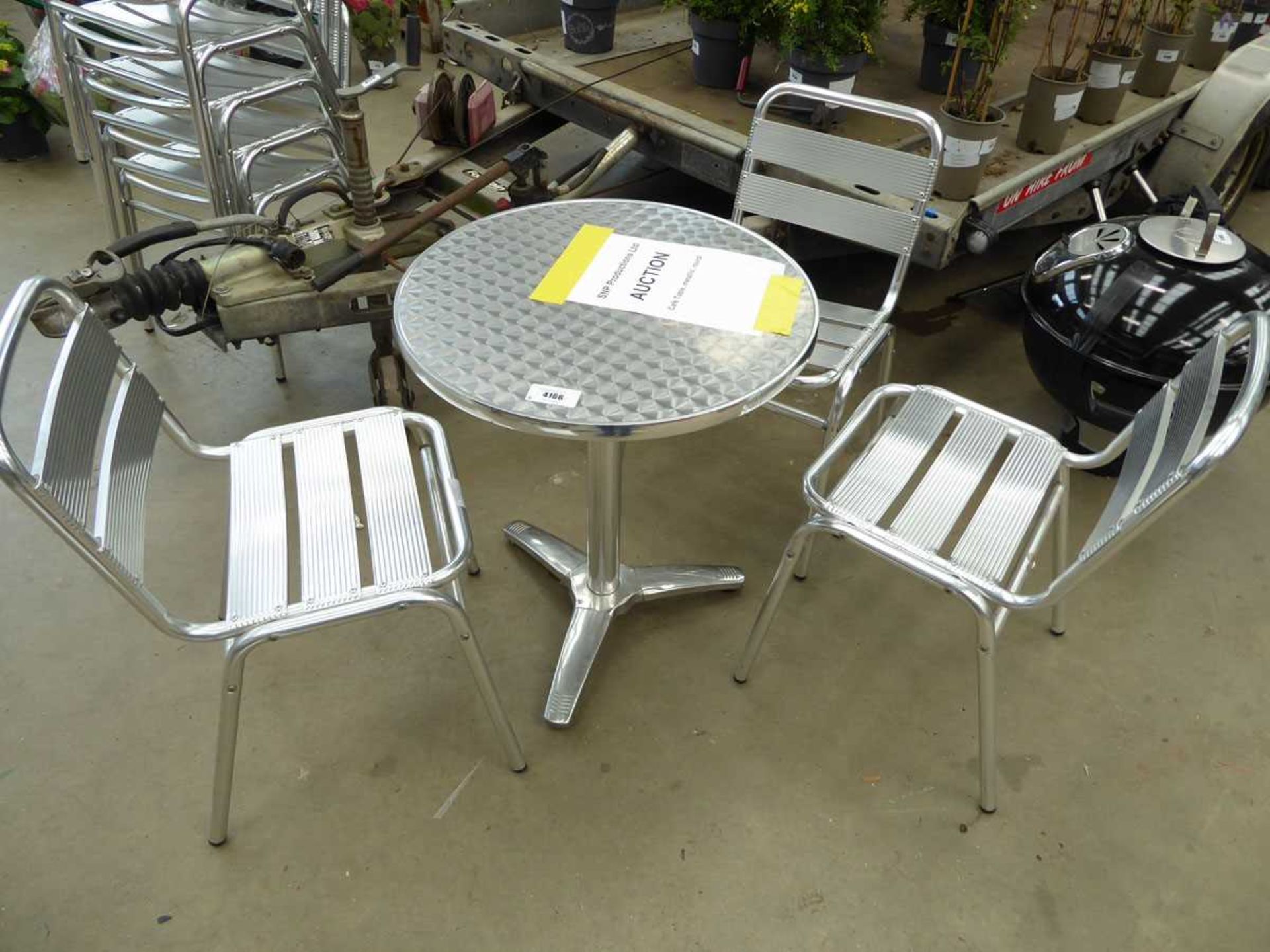 +VAT Small round bistro table and 3 chairs