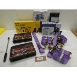 +VAT Euro travel kit, jump starter kits, air compressor, ratchet straps and Quartz Halogen lantern