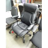 +VAT Black and grey high backed executive style swivel armchair