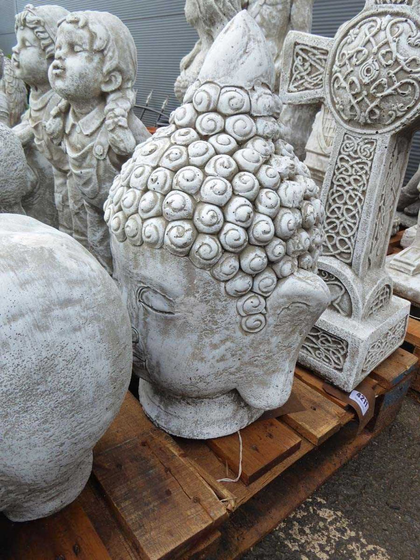 Concrete Buddha head
