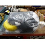 Car & seat covers, wheelbarrow wheel, 6'x4' tarpaulins etc