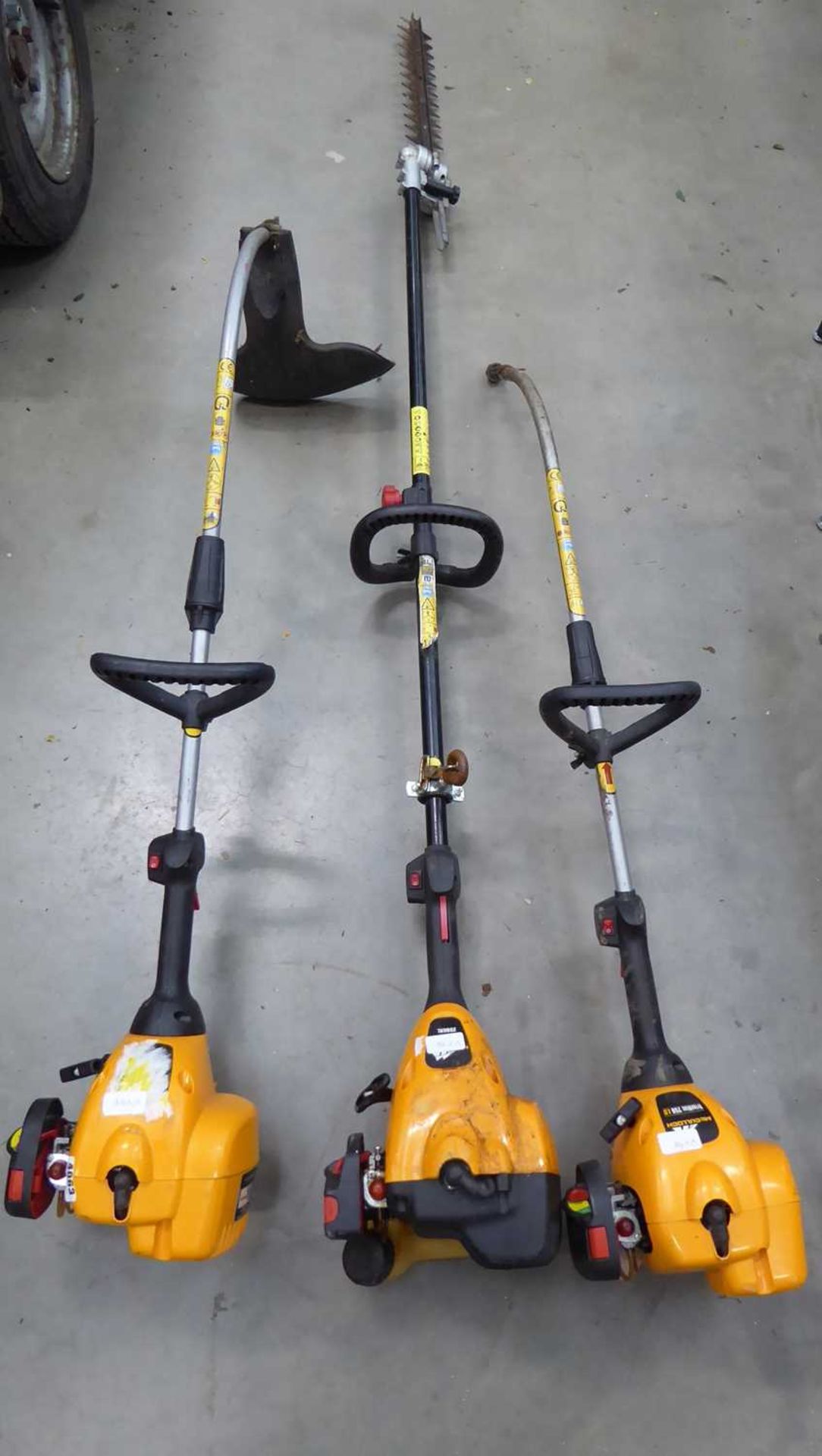 2 McCullough strimmers and 1 long reach hedgecutter