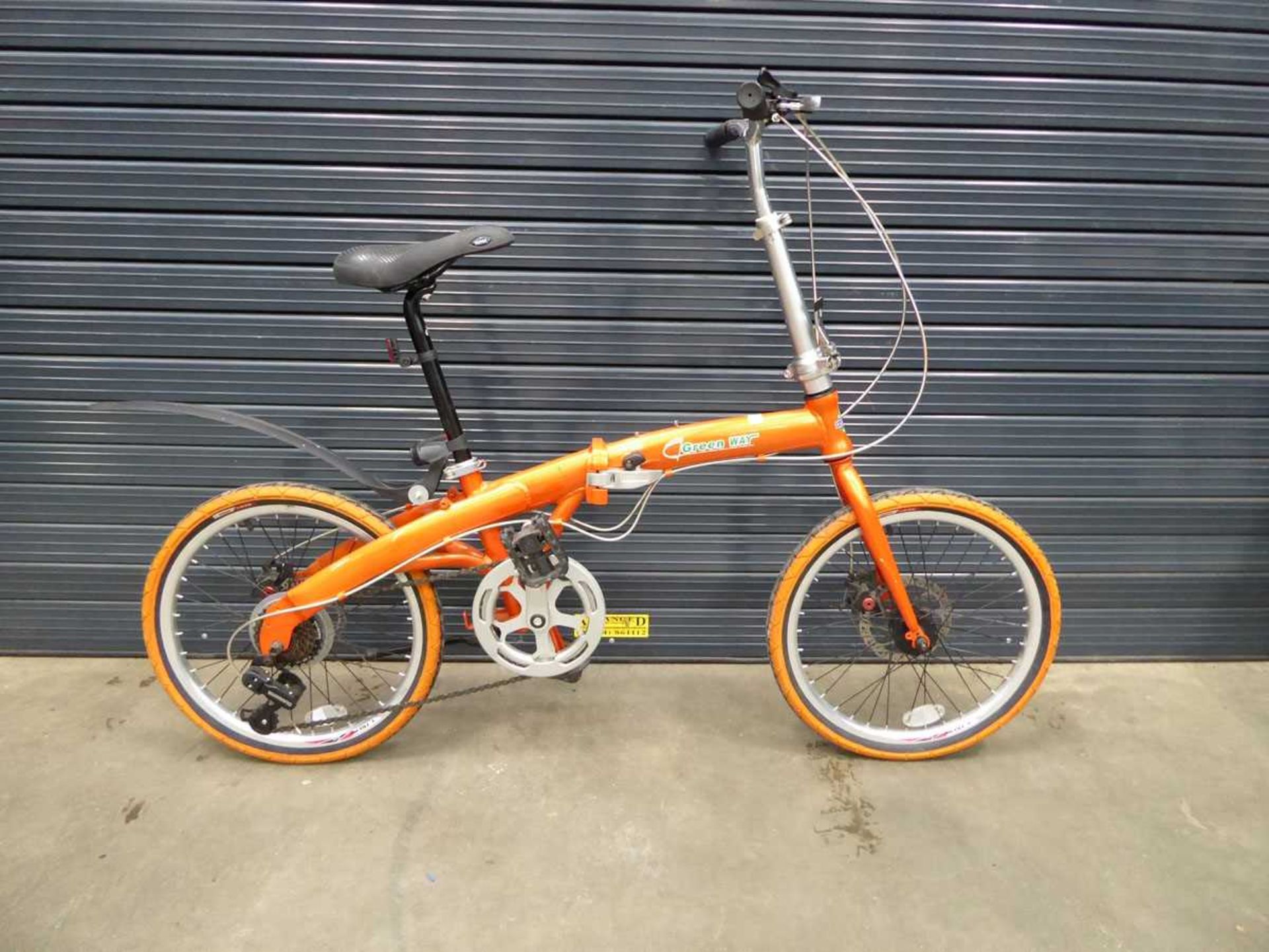 Greenway orange foldup bike