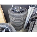 BMW black alloy wheels and tyres, size 225x40x18