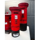 2 x post box money boxes/book ends