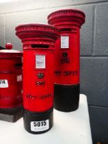 2 x post box money boxes/book ends