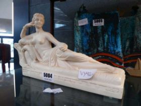 Resin figure of a reclining nude