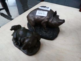2 x resin figures of pigs