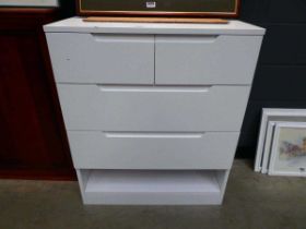 Modern painted chest of 2 over 2 drawers Bottom drawer missing