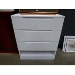 Modern painted chest of 2 over 2 drawers Bottom drawer missing