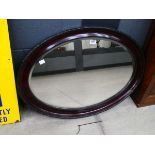 Edwardian oval bevelled mirror