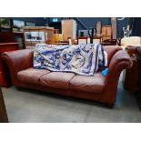 Leather 3-seater sofa