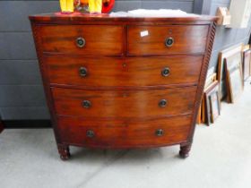 Victorian bow fronted chest of 2 over 3 drawers The chest of drawers has some inlay around the top