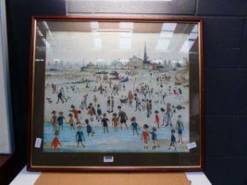 Lowry print - figures on the beach