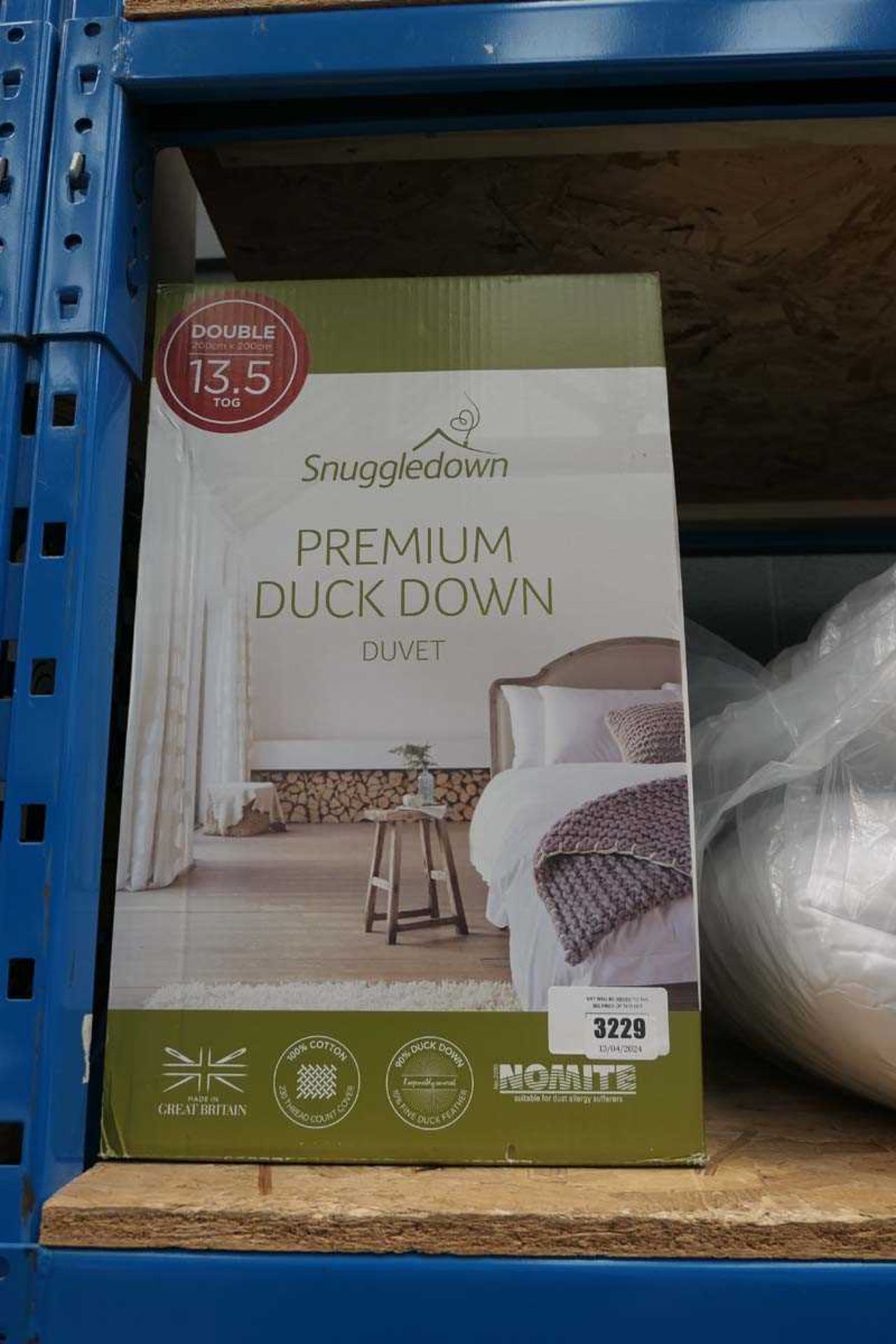 +VAT Snuggledown premium duck down duvet and mattress topper