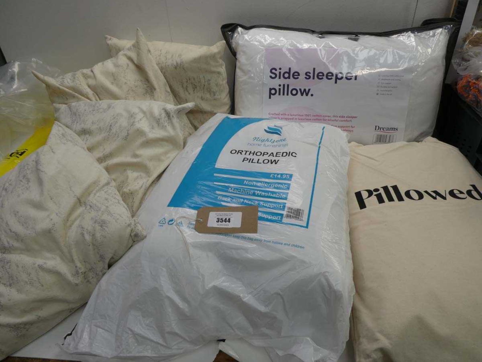 +VAT Orthopaedic pillow, Dreams side sleeper pillow, Pillowed memory foam pillow and 4 cushions