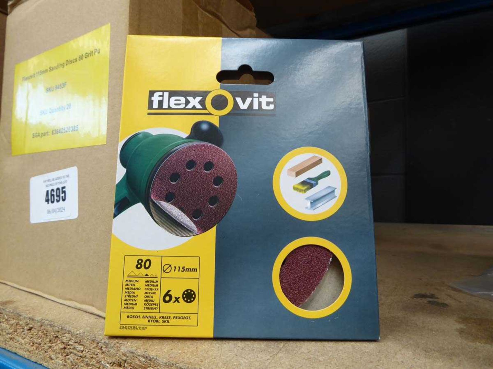 +VAT 4 x boxes of Flexovit 115mm, 80 grit sanding disks - Image 2 of 3