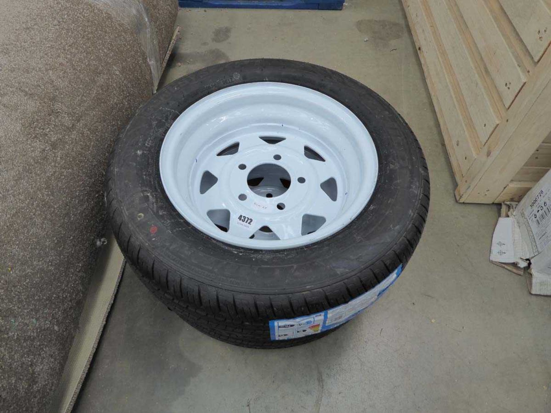 2 trailer wheels and tyres