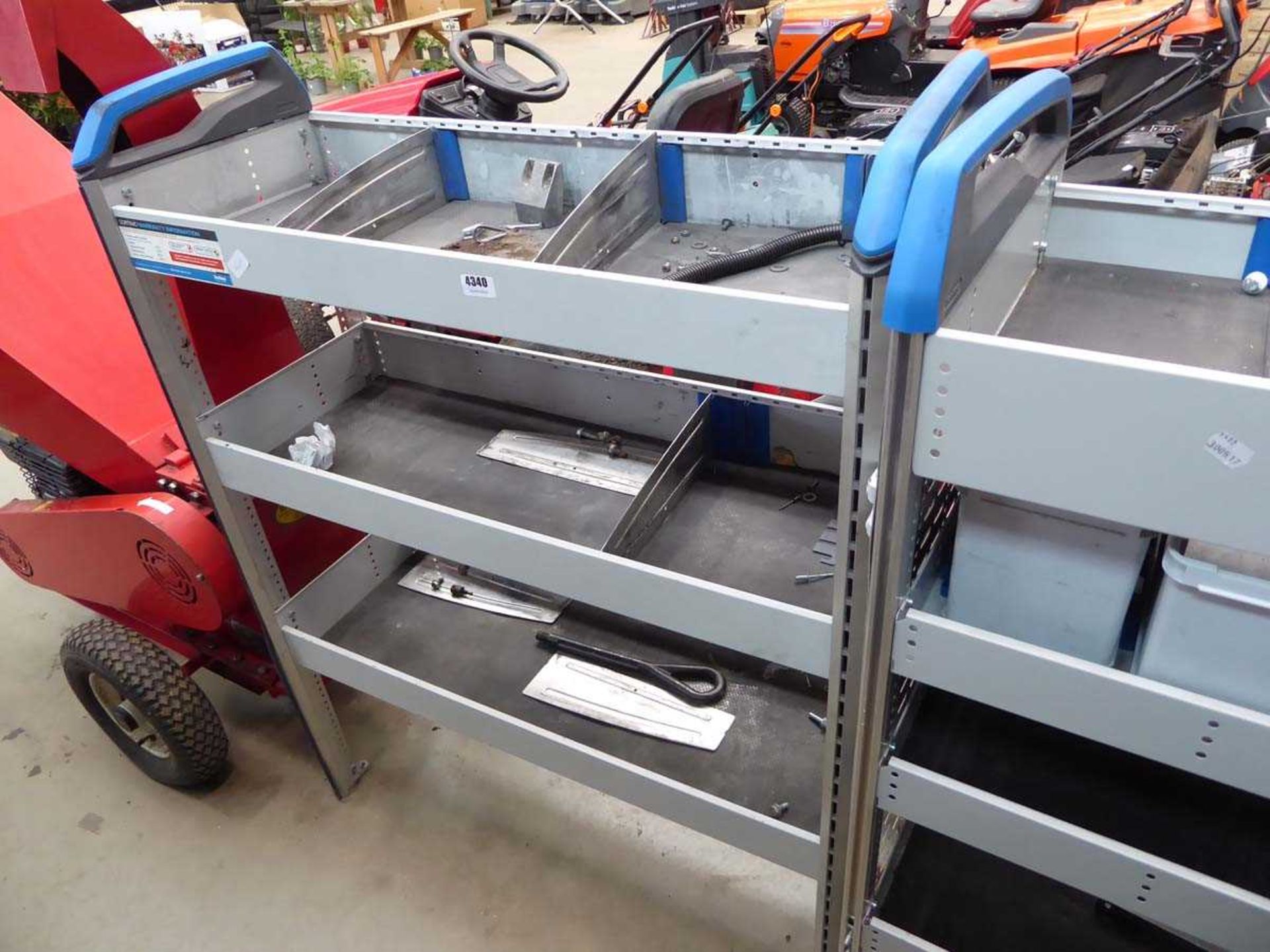 Small single section aluminium and metal van rack