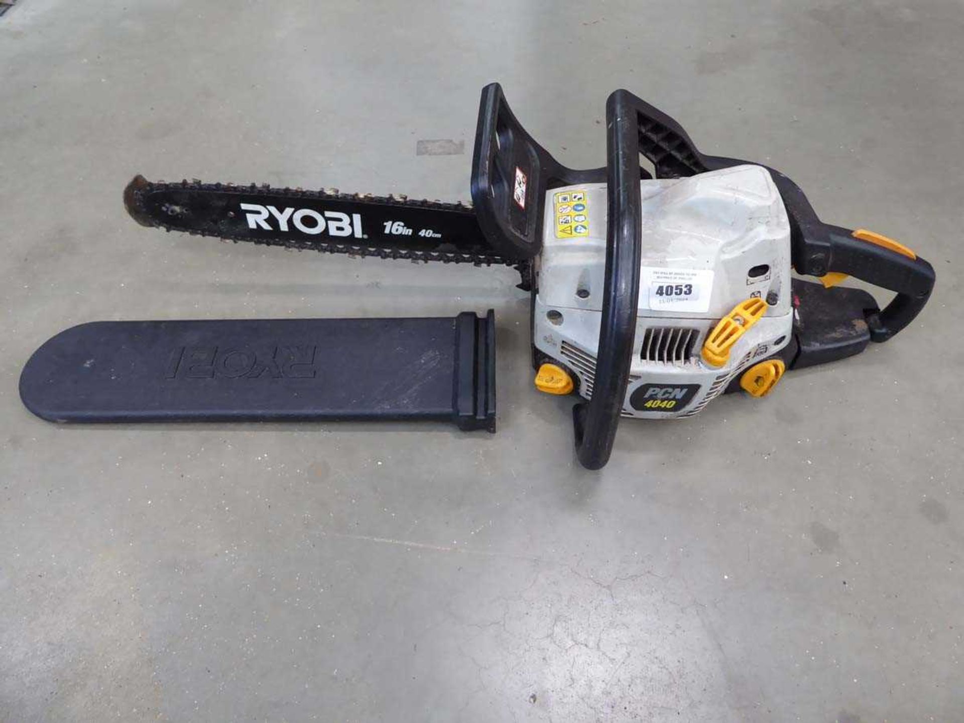 PCN grey petrol powered chainsaw