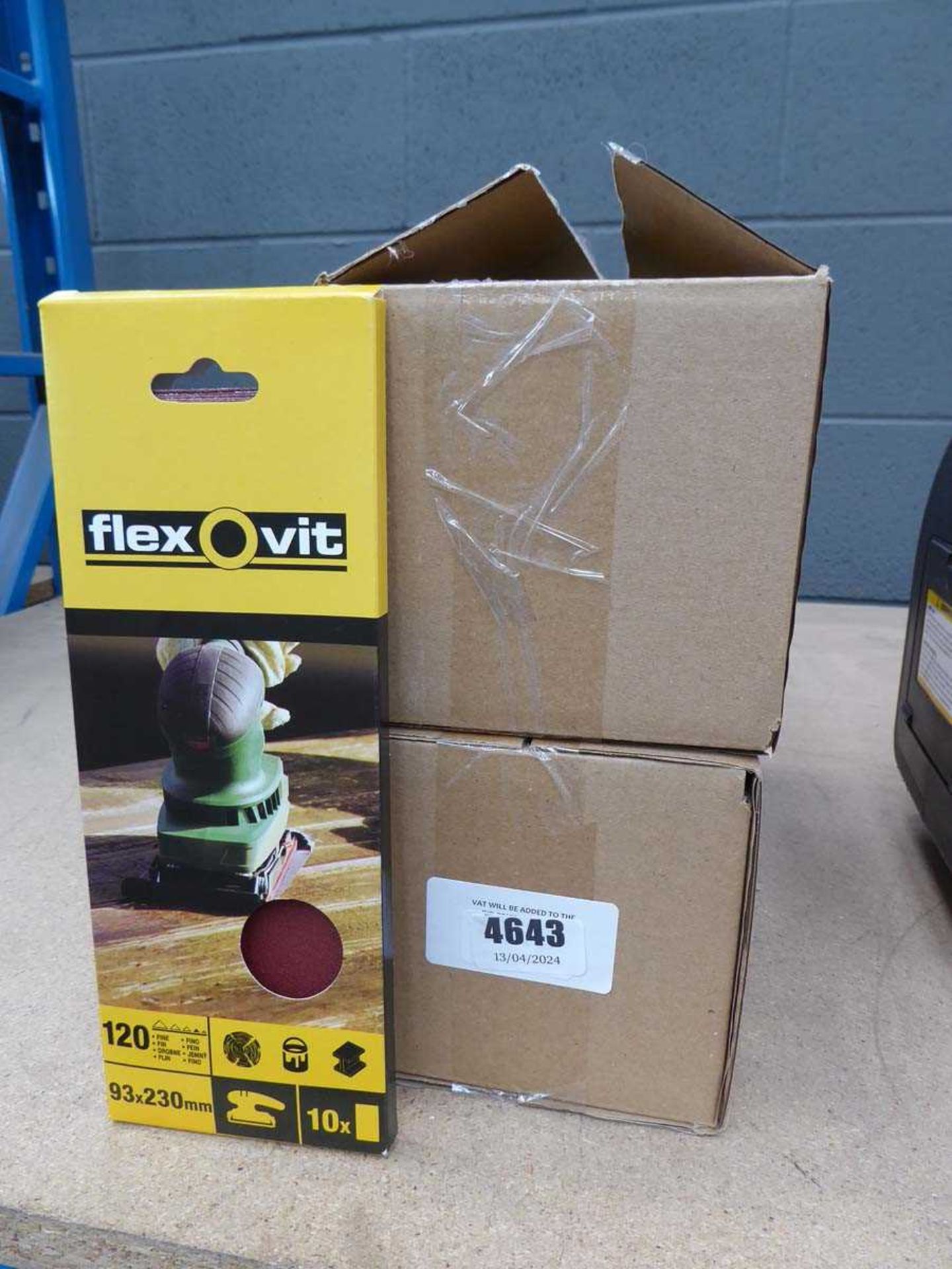+VAT 2 x boxes of Flexovit 120 grit sanding sheets