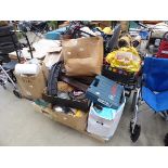 Large pallet of assorted items inc. vintage car parts, fixings, cables, tools etc
