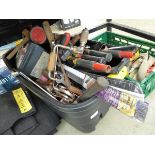 Large plastic crate of tools