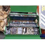 Cantilever metal toolbox with assorted fixings