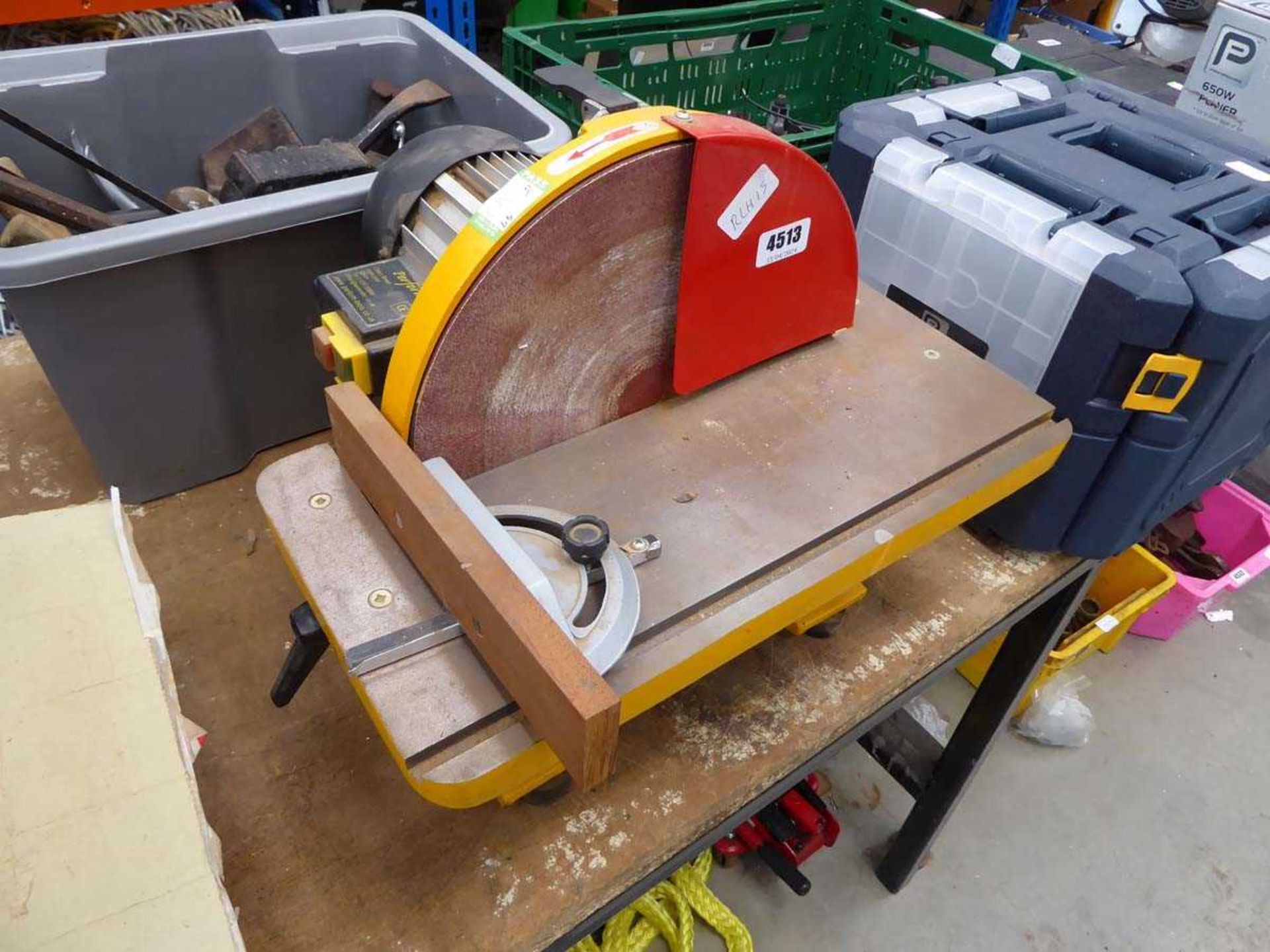 Perform large disc sander