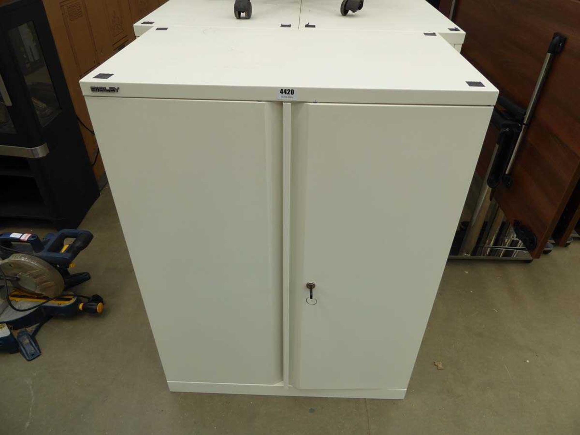 Bisley 2 door metal 4ft stationery cabinet
