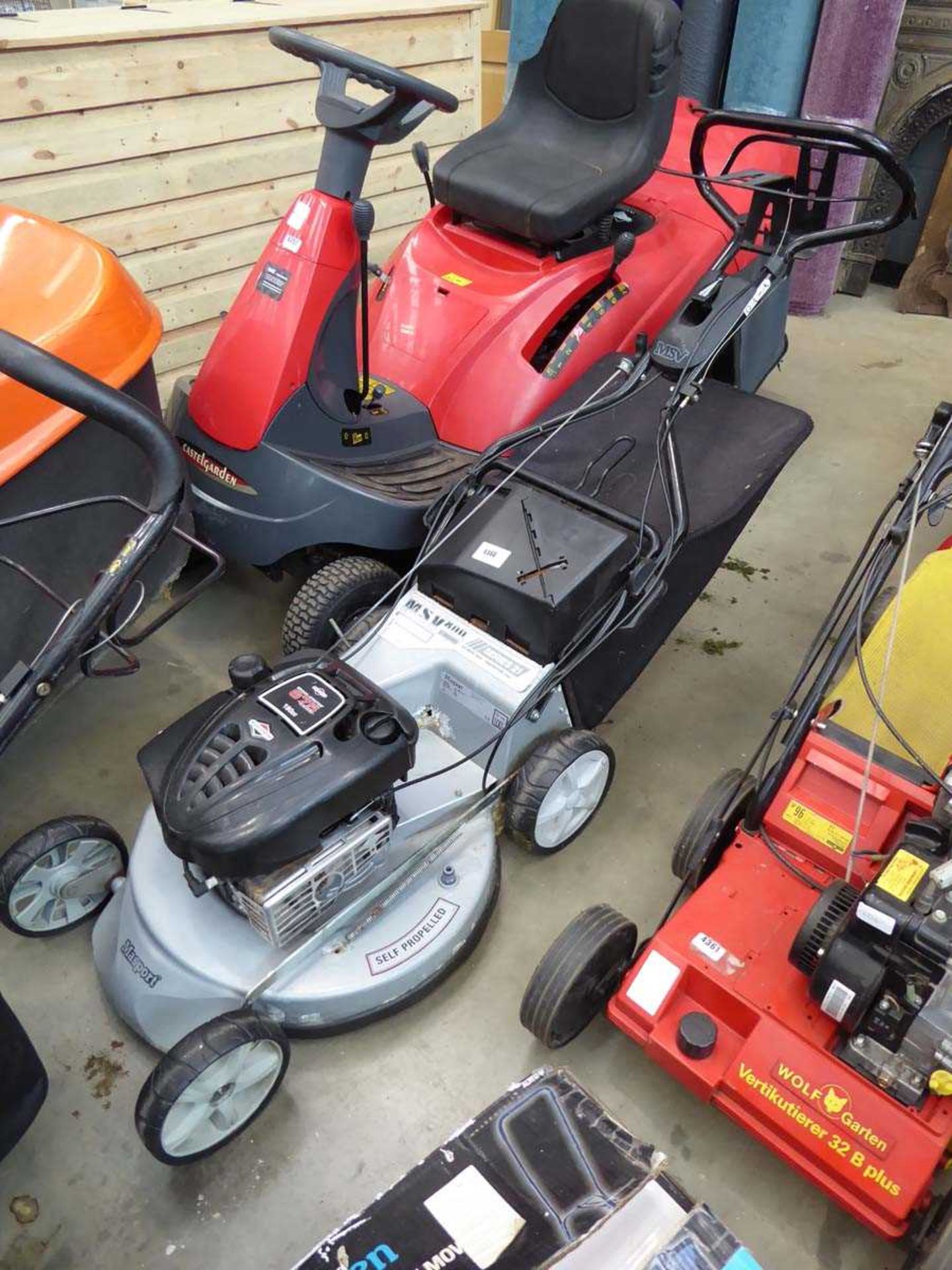 +VAT Silver MSV petrol powered rotary mower with grass box