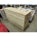 Large wooden storage box with internal trays