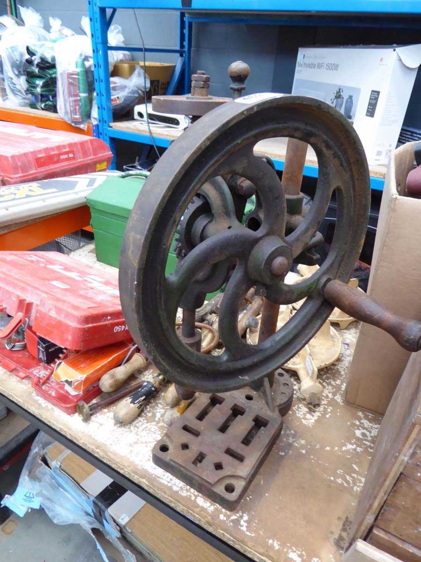 Vintage hand drill, pumps and boiling rings - Image 2 of 3