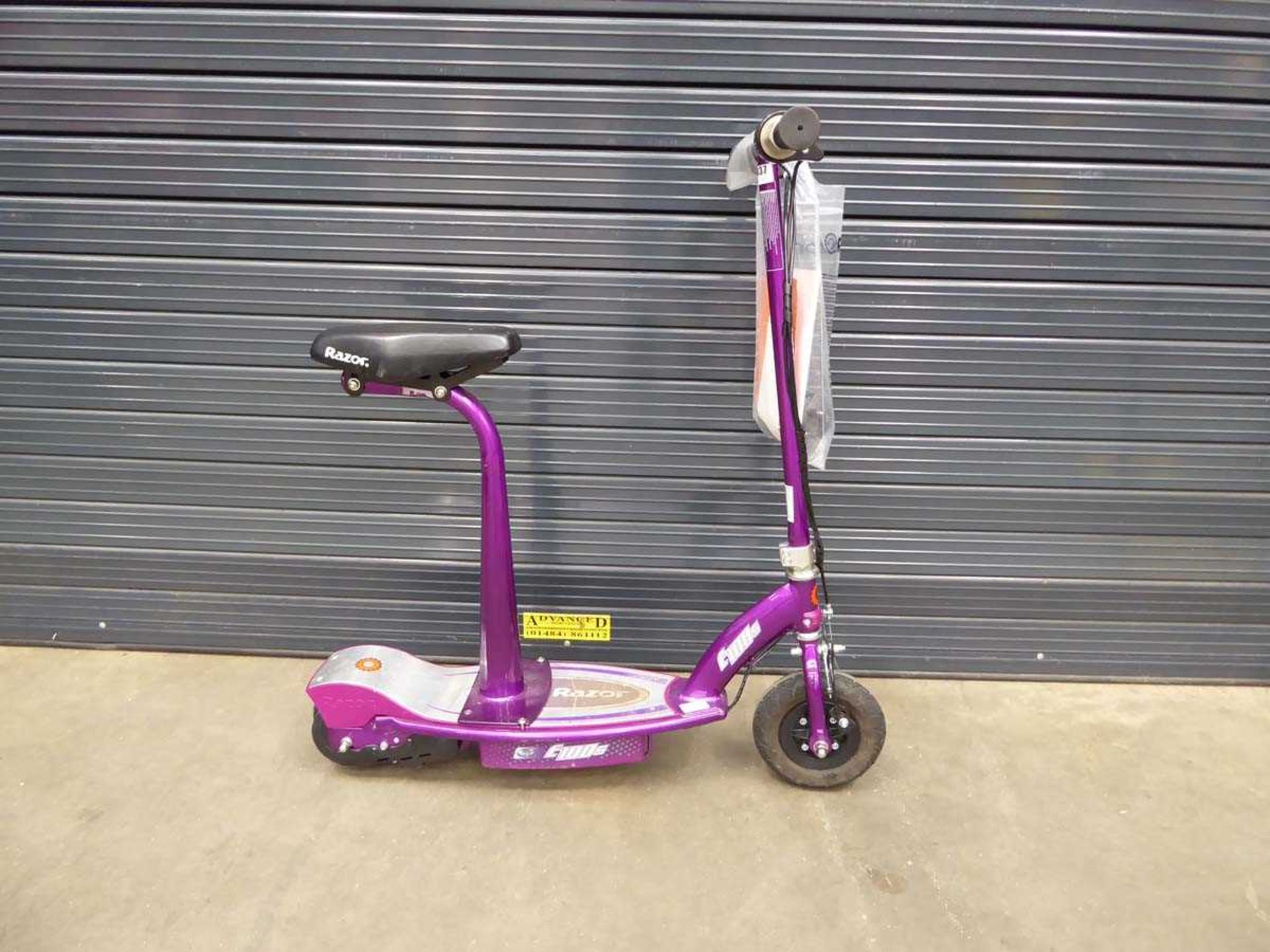 Purple Razor electric scooter