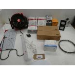 +VAT Sealey fan heater, Heat & carbon monoxide alarms, Decoy camera, air pump, solar wall lights,