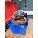 Large box containing horse tack and leg shields