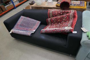 +VAT Black fabric 3-seater sofa