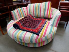 Striped cuddle chair