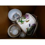 Box containing a qty of Royal Worcester and Portmeirion crockery