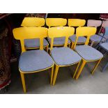 6 moulded plastic dining chairs
